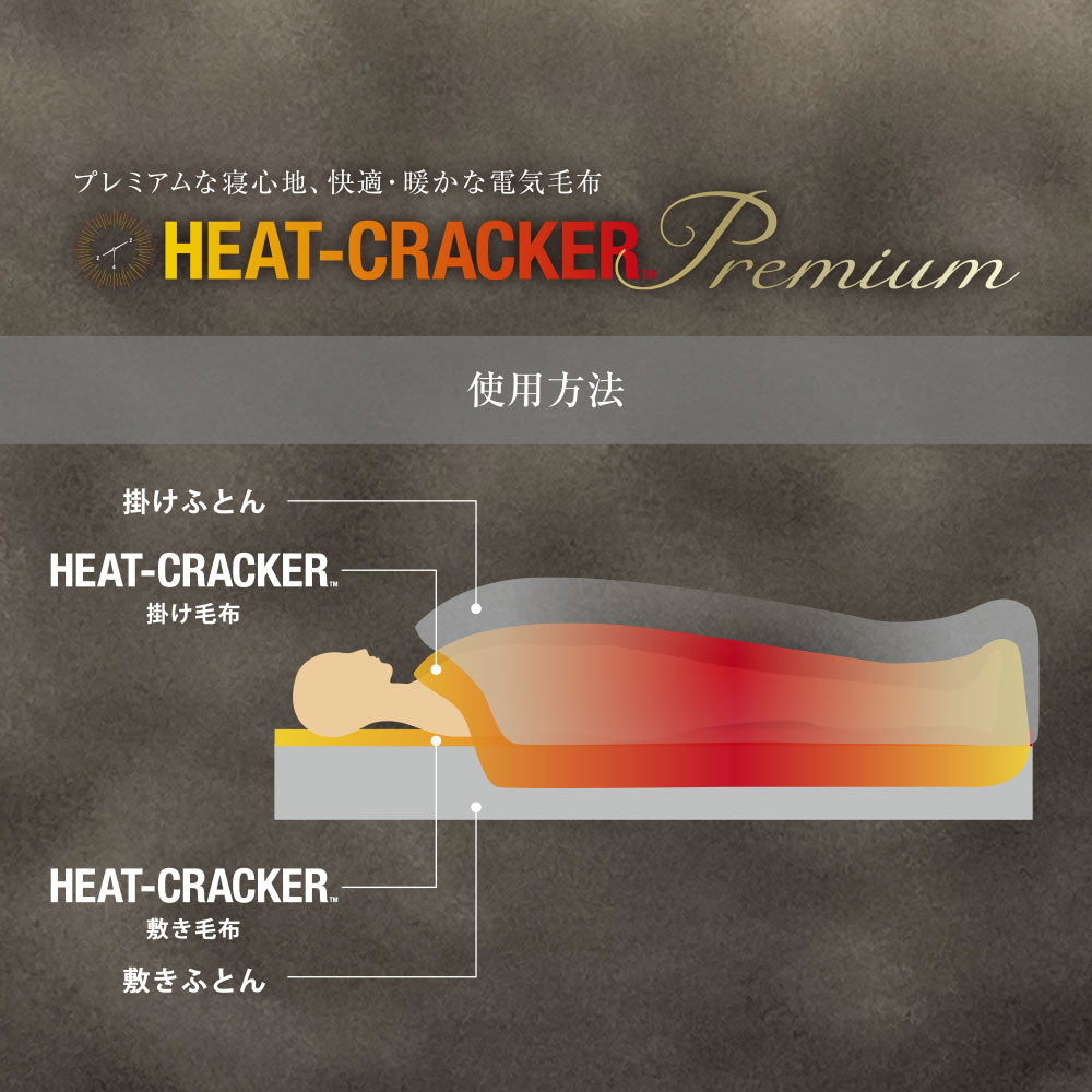 HEAT CRACKER PREMIUM（ヒートクラッカー プレミアム） 洗える電気毛布（掛け毛布） – 枕と眠りのおやすみショップ！本店