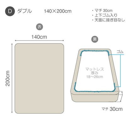 ボックスシーツ ダブルサイズ Fab the Home （ファブザホーム） ファイン リネン ワンウォッシュ