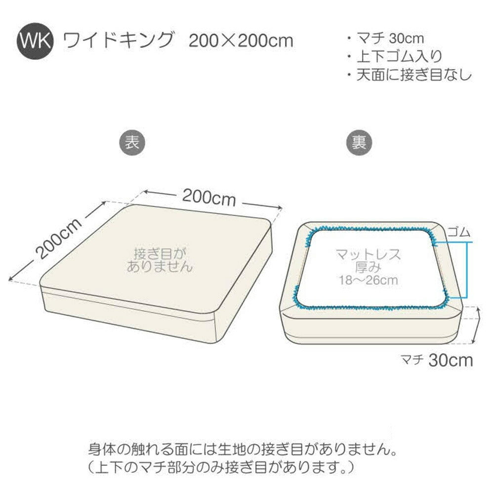 ボックスシーツ ワイドキングサイズ Fab the Home （ファブザホーム） ファイン リネン ワンウォッシュ