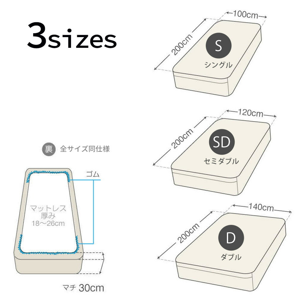 ボックスシーツ Fab the Home（ファブザホーム） コットンビエラ