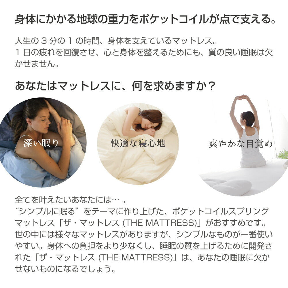 THE MATTRESS（ザ・マットレス） ポケットコイル スプリング クィーン サイズ (160×195cm) 圧縮梱包タイプ –  枕と眠りのおやすみショップ！本店