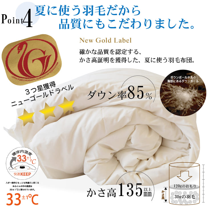 羽毛布団 クイーンサイズ 夏に使う羽毛布団 ニューゴールドラベル – 枕