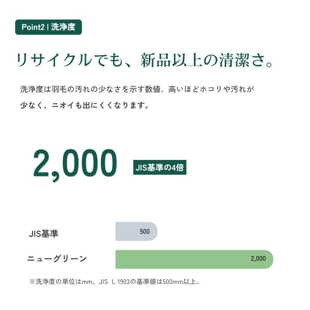 ザ・グリーンダウン羽毛布団 2000 ニューグリーンラベル (清浄度2,000mmタイプ) クイーンサイズ 約210×210センチ