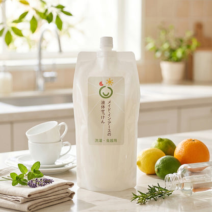 【正規品】メイドインアース 天然ココヤシ 無添加せっけん (液体) 詰め替え 900ml