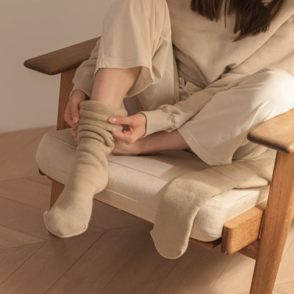 もちはだ ハイソックス 裏起毛の靴下(内縫い) フリーサイズ