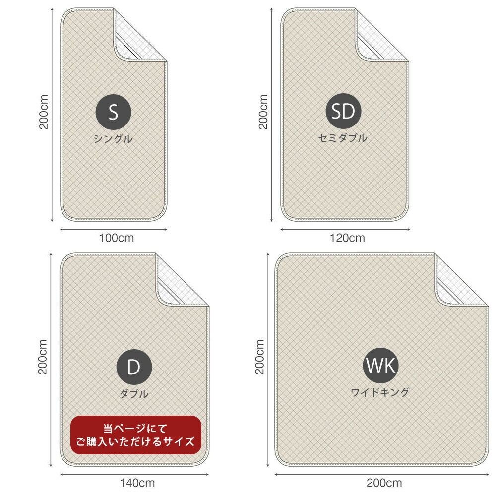 ベッドパッド ダブルサイズ Fab the Home Double gauze(ダブルガーゼ) ガーゼパッドシーツ 約140×200㎝