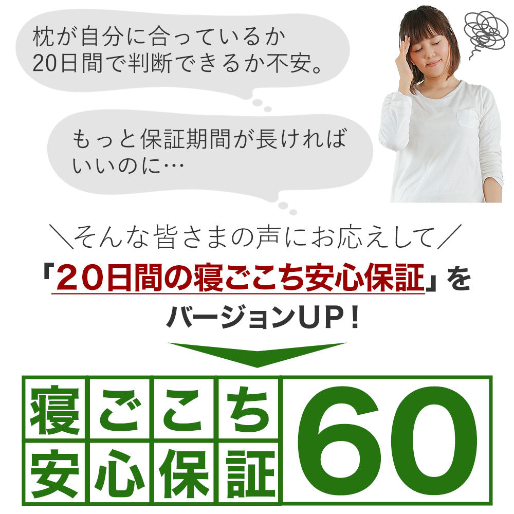 枕と眠りのおやすみショップ 20日間の寝ごこち安心保証サービス ストア