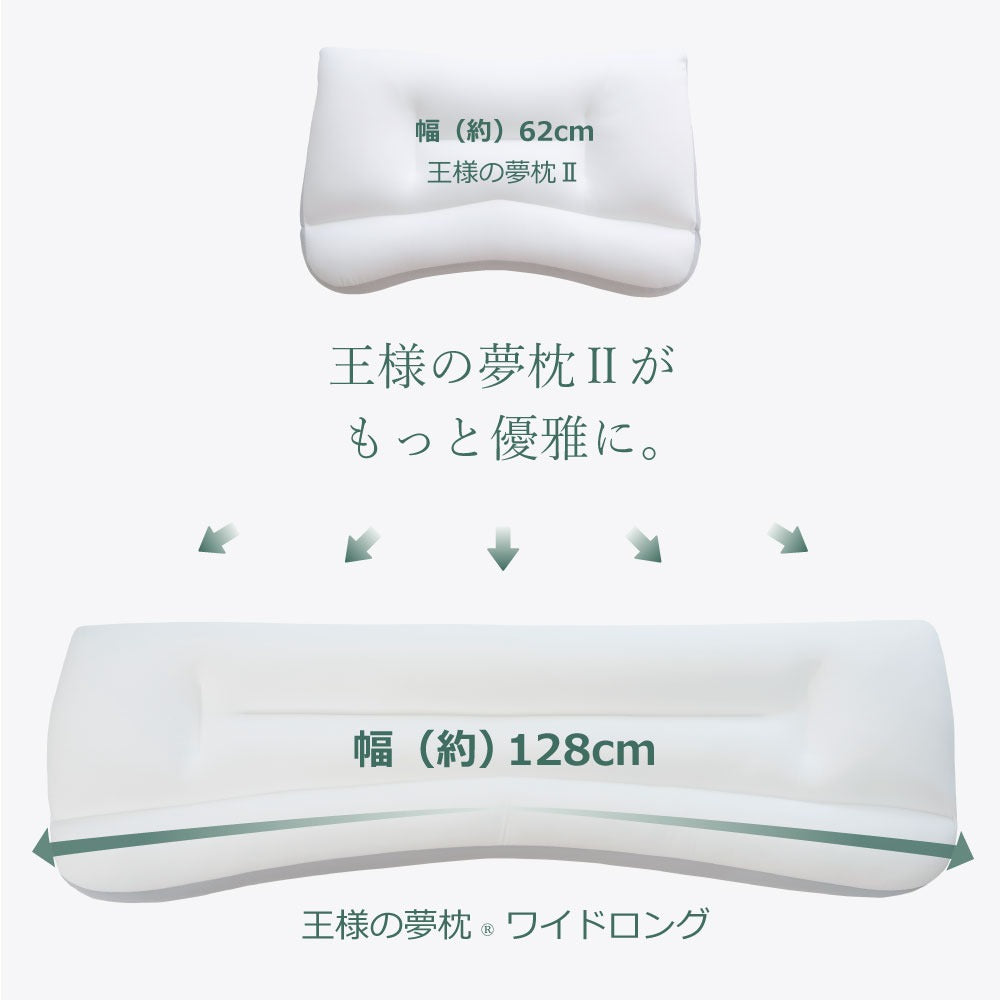 王様の夢枕　ロングサイズ 累計100万個以上の販売実績をもつ「王様の夢枕」が、より広く