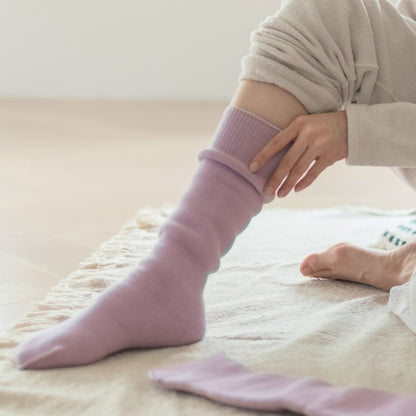 もちはだ ハイソックス 裏起毛の靴下(内縫い) フリーサイズ